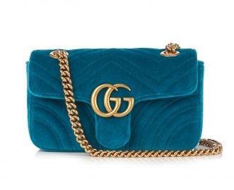 GG Marmont mini quilted-velvet cross-body bag at Matches